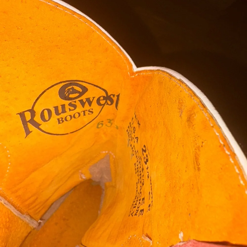 Rouswest Pink Ostrich Cowboy Boots Women’s 5.5 Made in Mexico - Picture 7 of 15